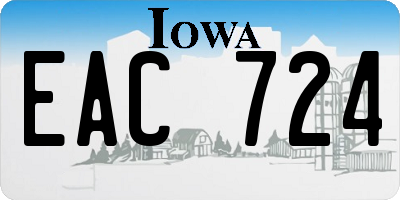 IA license plate EAC724