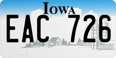 IA license plate EAC726