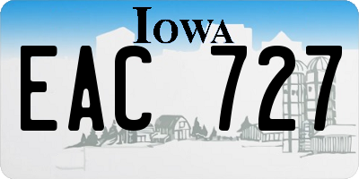 IA license plate EAC727