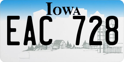 IA license plate EAC728