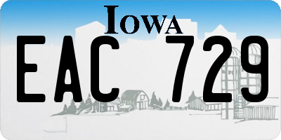 IA license plate EAC729