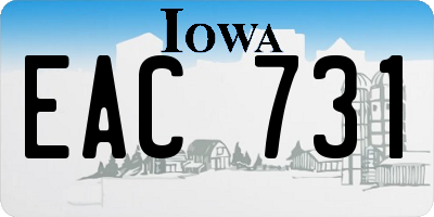 IA license plate EAC731