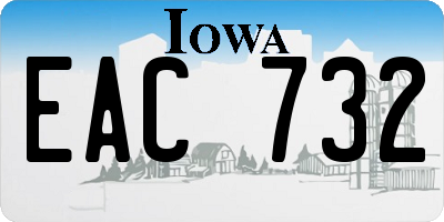 IA license plate EAC732