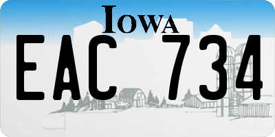 IA license plate EAC734