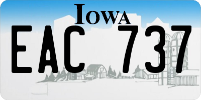 IA license plate EAC737