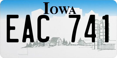 IA license plate EAC741