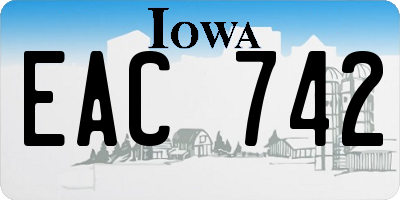 IA license plate EAC742