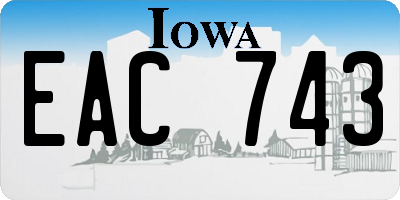 IA license plate EAC743