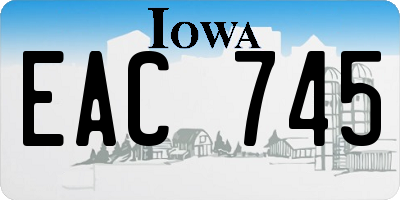 IA license plate EAC745