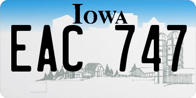 IA license plate EAC747