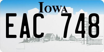 IA license plate EAC748