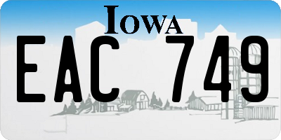 IA license plate EAC749