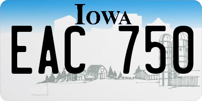 IA license plate EAC750