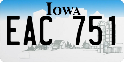 IA license plate EAC751