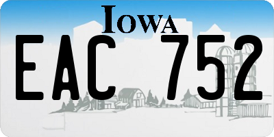 IA license plate EAC752