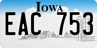 IA license plate EAC753