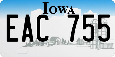 IA license plate EAC755