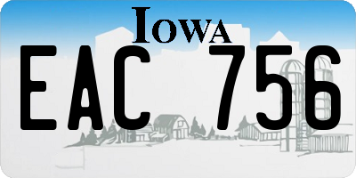 IA license plate EAC756