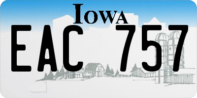 IA license plate EAC757