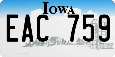 IA license plate EAC759