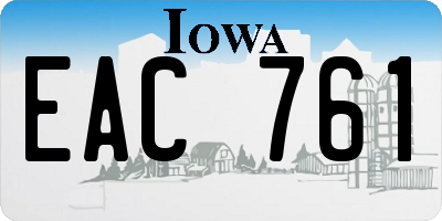 IA license plate EAC761