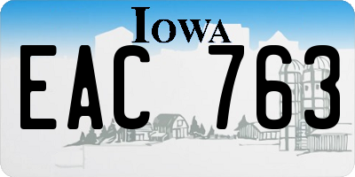 IA license plate EAC763