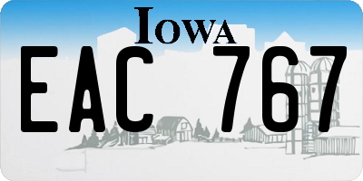 IA license plate EAC767