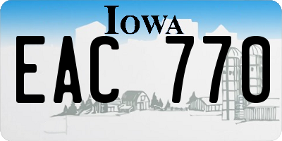 IA license plate EAC770