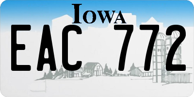 IA license plate EAC772