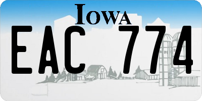 IA license plate EAC774