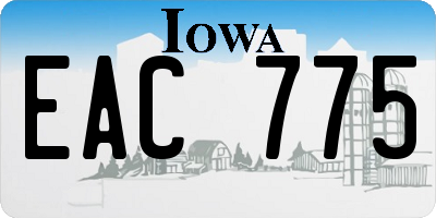 IA license plate EAC775