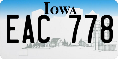 IA license plate EAC778