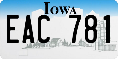 IA license plate EAC781