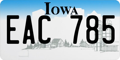 IA license plate EAC785