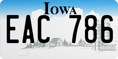 IA license plate EAC786