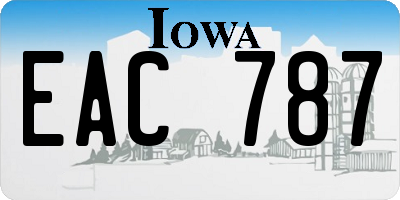 IA license plate EAC787