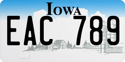 IA license plate EAC789