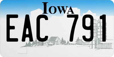 IA license plate EAC791