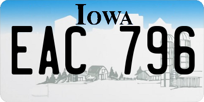 IA license plate EAC796