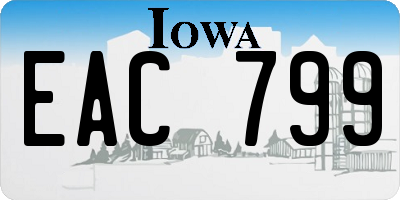 IA license plate EAC799