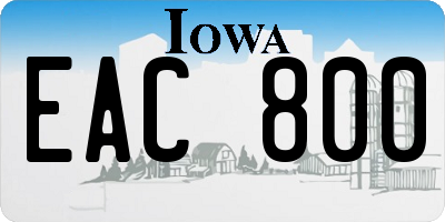 IA license plate EAC800