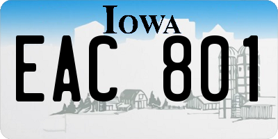 IA license plate EAC801