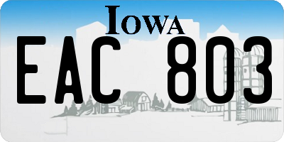 IA license plate EAC803