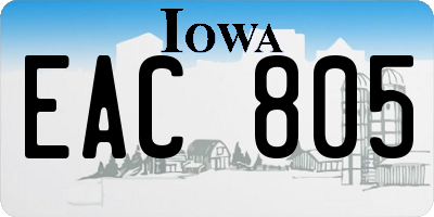 IA license plate EAC805