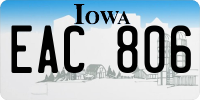 IA license plate EAC806