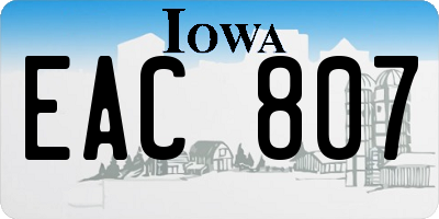 IA license plate EAC807