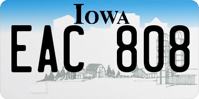 IA license plate EAC808