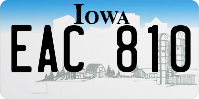 IA license plate EAC810