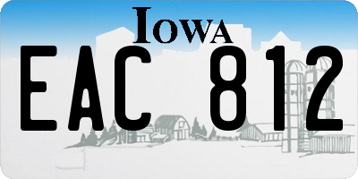 IA license plate EAC812