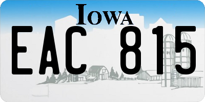 IA license plate EAC815